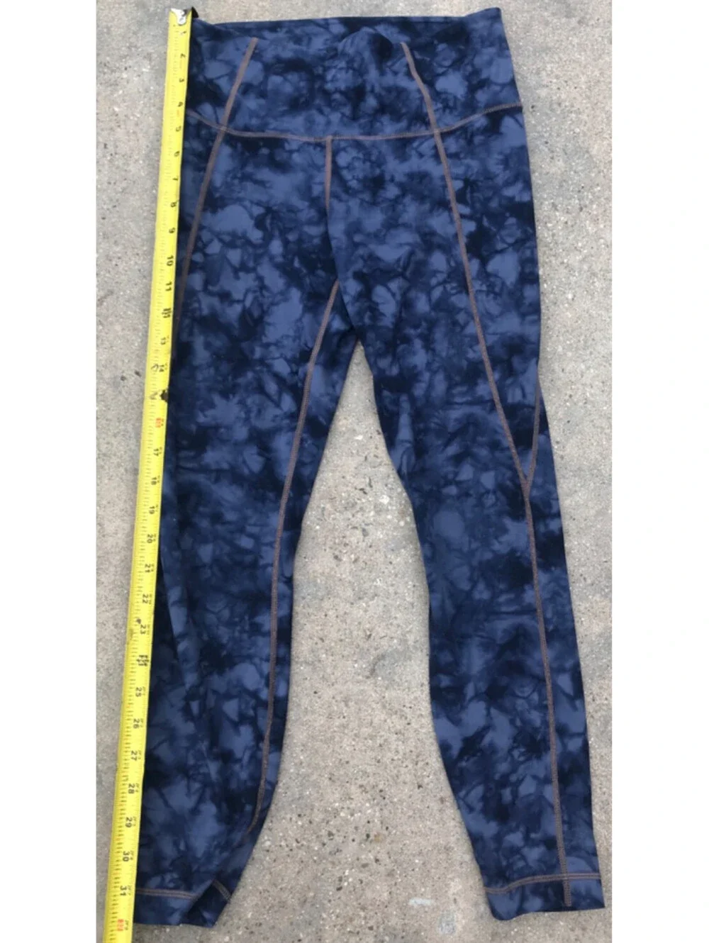 Athleta Powervita Blue Tie Dye Salutation Ankle Tight Legging Small Yoga Pant